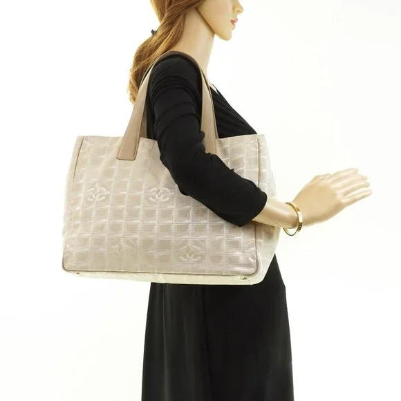 Auth Chanel Travel Line Tote Bag Nylon #26990C12 - Picture 2 of 14